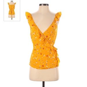 Madewell Orange Crossbody Floral Top